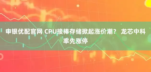 申银优配官网 CPU接棒存储掀起涨价潮？ 龙芯中科率先涨停