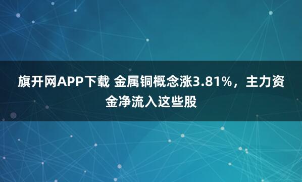 旗开网APP下载 金属铜概念涨3.81%，主力资金净流入这些股