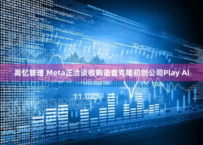 高忆管理 Meta正洽谈收购语音克隆初创公司Play AI